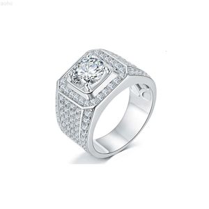 Bague de luxe glacée pour hommes en argent Sterling Vvs Moissanite bague Hip Hop 5ct bague pour hommes Moissanite de haute qualité