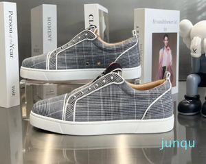 lujo- Zapatos casuales de cuero para hombre Tamaño 34-47 Zapatos de arena con suela roja para mujer Zapatos de tenis clásicos retro para hombre Zapatillas de deporte de moda con remaches unisex de lujo