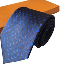 Luxury Mens Letter Tie Silk Necktie Black Blue Aldult Jacquard Party Business Business Top Top Fashion Design Hawaii Neck