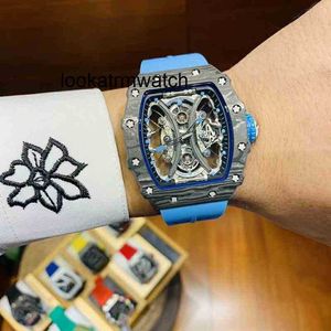 Luxe heren Mechanisch horloge zakelijke mode automatische holle vezeltape mannen beweging polshorloges