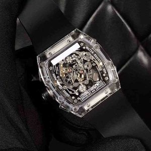 Reloj mecánico de lujo para hombre Ocio de negocios Richa Milles Rm011 Cristal automático Cinta negra Tendencia Movimiento suizo Marca Reloj de pulsera 4KAX BP4Q IC3W