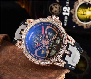 Luxury heren mechanisch horloge Dolby Hollow Out Gear Set Crystal Drill Domineering Fashion Trend Geneva Es Brand PolsWatch