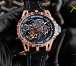 Luxury Mens Mechanical Watch Fashion Premium Wallwatch Roge Dubui Excalibur King Serie Ginebra Watches8020090