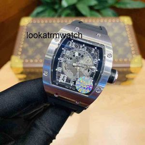 Luxury heren mechanisch horloge volledig automatische beweging saffier spiegel rubber horlogeband polshorloges x885