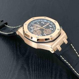 Montre mécanique de luxe pour hommes r Aibi Oak Rose Gold Black 26470or A002cr.02 Montre-bracelet de marque suisse es