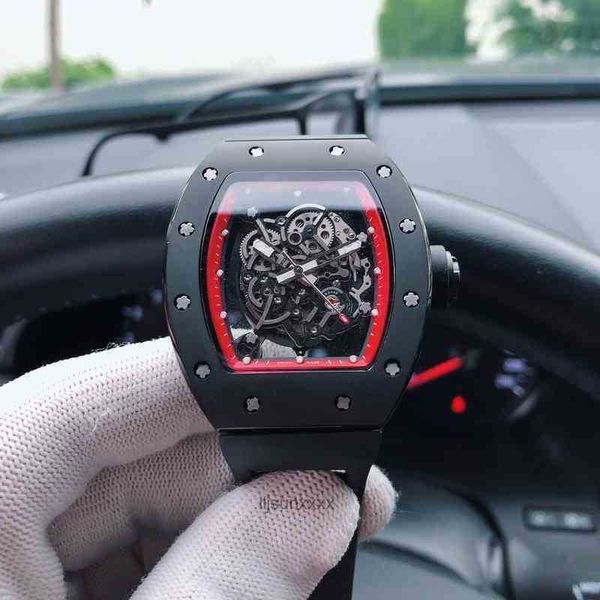 Luxury Mens mécanique montre Richa M RM055 Mouvement entièrement automatique Sapphire Mirror Rubber Watchband Swiss Wrist Wrists 978Q