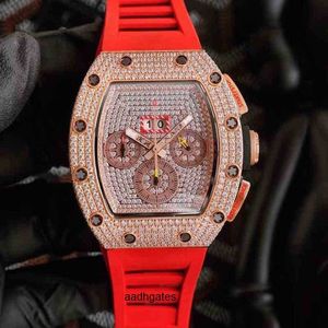 Luxe heren mechanisch horloge Richa Milles Business Leisure Rm011 Automatisch Mei Jin Full Diamond Case Tape Mode Heren Zwitsers uurwerk Horloges