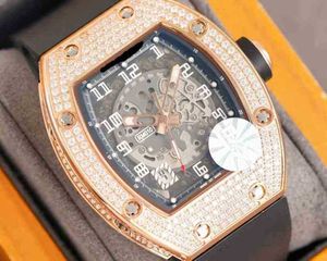 Luxe heren mechanisch horloge Rm010 merk vol diamant automatisch waterdicht Zwitsers uurwerk polshorloges