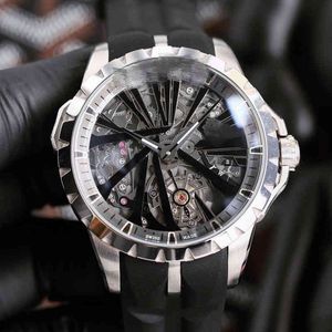 Luxury heren mechanisch horloge Roges automatische holle tourbillon grote dial sporten vrije tijd qiFV Genève es merk polsWatch