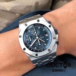 Montre mécanique de luxe pour hommes Roya1 0ak Offshore 26238st plaque bleue 42mm montres suisses en acier fin marque montre-bracelet