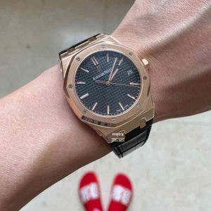 Reloj mecánico de lujo para hombre Royal 41 mm Oro rosa 15500 o cinturón Reloj de pulsera de marca suiza es