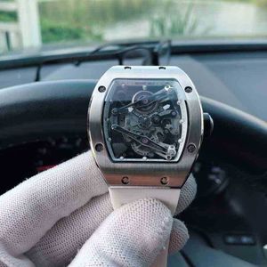 Luxe heren mechanisch horloge Zakelijk vrijetijdshorloge rm035 automatisch mechanisch witte keramische kast gele tape heren