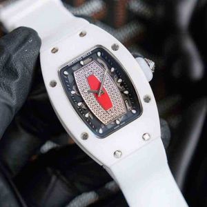Luxe heren mechanisch horloge mechanisch dames vol diamant vierkant trend volautomatisch sport waterdicht wit keramisch rubber Be