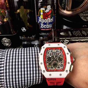 Luxe heren mechanisch horloge Richa Mill RM11-03 Automatisch mechanisch uurwerk geïmporteerde rubberen horlogeband