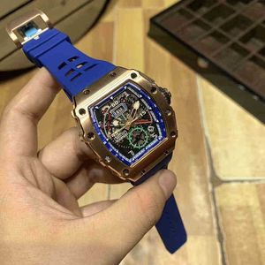 Luxury Mens Mecanics Watch RM Wristwatch Mill Business Leisure Watch RM11-04 mécanique automatique Millr Mei Gold Case Blue Rape Mens I4PF