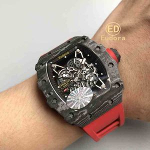 Mécanique de luxe pour hommes Montres Richa Milles Montre-bracelet Ed Watch Fibre de carbone Rm35-02 Bande Mens Mécanique automatique 055 052kv
