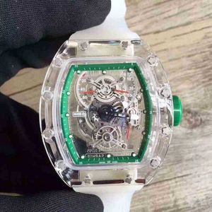 Luxe heren mechanische horloges polshorloge zakelijk vrijetijdsbesteding rm56-01 volautomatisch mechanisch horloge transparante kast trendtape