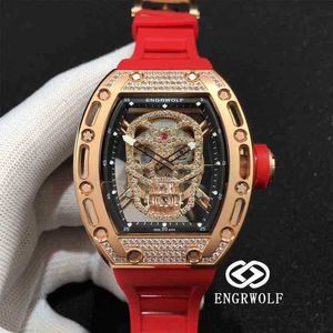 Luxe heren mechanica horloges polshorloge Engrwolf horloge rm052 serie 2824 automatische machines Mei Jin volledige diamant administratieve rompslomp mal