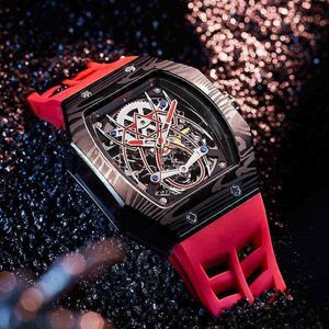 Montres mécaniques de luxe pour hommes, montre-bracelet suisse authentique, automatique, carré, mécanique, marque creuse, tendance Spider UBJU