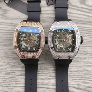 Luxe heren mechanische horloges polshorloge Rm010 lichtgevende schaal diamanten kast skelet wijzerplaat unisex mechanisch horloge
