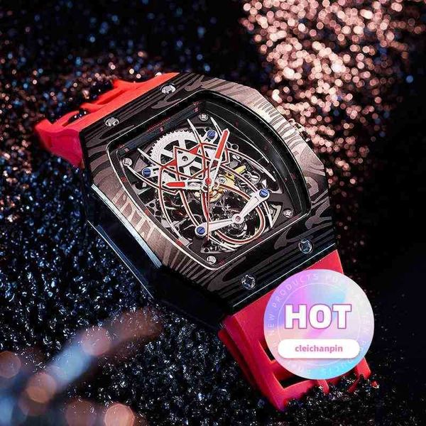 Montres mécaniques de luxe pour hommes, montre-bracelet suisse authentique, automatique, carré, mécanique, marque creuse, tendance Spider UBJU