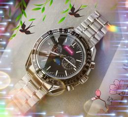 montres de luxe pour hommes lune soleil cadran squelette 43mm Mouvement mécanique automatique chronomètre étanche 904L bracelet en acier inoxydable montres Relogio Masculino