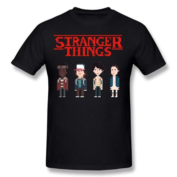 Luxus Herren Prozent Baumwolle Stranger Things 8-Bit T-Shirt Herren Rundhals graue Bluse Kurzarm Big Size Geek T-Shirt274e