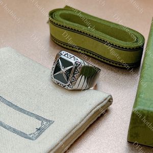 Luxe Herenring Designer Ring Voor Mannen Hoge Kwaliteit Klassieke Brede Ring Retro Sieraden Mode Kerstcadeau Met Doos