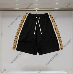Luxe heren shorts ontwerper reflecterend lint dubbele letters print korte klassieke volledige print jacquard broek streetwear broek casual katoenen joggers