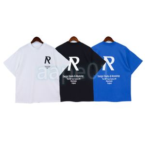 Luxe heren t-shirt zomer eenvoudige letterprint korte mouw los ademend T-shirt casual mode top zwart wit blauw
