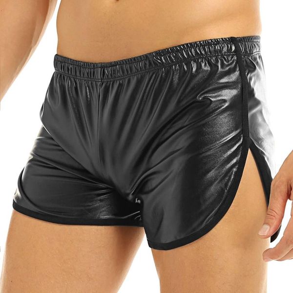 Luxury Mens Underwear Underpants Lingerie Wet Look Faux Tox Sports Boxer Board Back Pocket Pandle Pantal