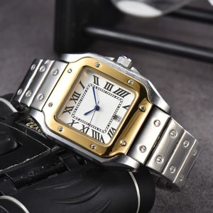 Montre de luxe pour hommes montre carrée à quartz à 3 broches avec calendrier du deuxième mouvement à balayage montre tout en acier Cadran carré montre aaa de haute qualité