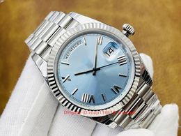 Montre de luxe pour hommes 40mm montre saphir bracelet en acier inoxydable 904L haute qualité 2813 montres à mouvement mécanique cadran bleu clair