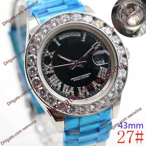 Luxe heren Watch 43 mm automatisch mechanisch Montre de Luxe horloges 2813 roestvrijstalen diamant waterdichte polshorloges