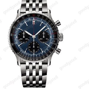 Luxe herenhorloge 50 mm designer horloges aaa kwaliteit mode lederen band populaire orologio B01 saffier navitimer perfect horloge blauw zwart xb010 C23