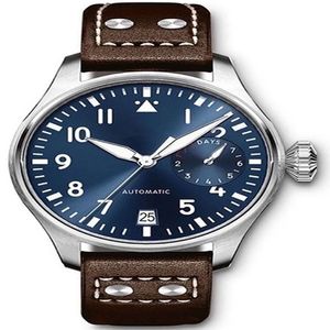 Luxe herenhorloge automatisch mechanisch blauwbruin lederen band sport waterdichte mannelijke polshorloges241C