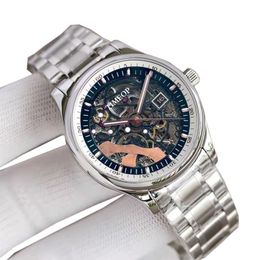 Luxury heren horloge automatische mechanische beweging horloges Hollow Out Out Designer Menwatch Stainless Steel Man Business Clock Montre