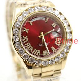 Luxury Mens Watch Diseñador Relojes Presidente de moda de alta calidad 18K Gold Big Diamonds Bisel de acero inoxidable Movimiento automático para hombres Diamond Wallwatchs