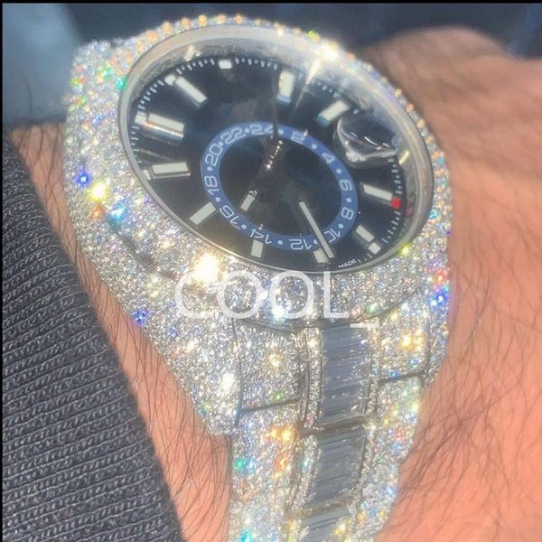 reloj de lujo para hombre para hombres relojes de movimiento de diseñador reloj de moissanita de diamante de alta calidad montre helado reloj automático para hombres montre luxe para hombre relojes de lujo i14
