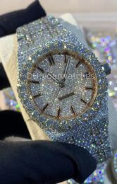 Luxury Mens Watch Move Watchs Menwatch Iced Out Watch Moisanite Watch Wristwatch Automatique Montre Designer Montres pour hommes Diamond Watch Montre de Luxe 050