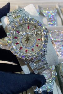 Luxury Mens Watch Move Watchs Menwatch Iced Out Watch Moisanite Watch Wristwatch Automatique Montre Designer Montres pour hommes Diamond Watch Montre de Luxe 093