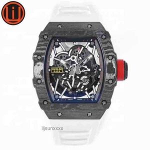 Luxe heren kijken Richa M Fiber for Men Limited Edition Silicone Riem Sports Sapphire Mirror Automatic Mechanical Watch Designer Waterdichte polshorloges I89D