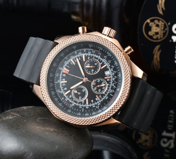 Reloj de lujo para hombre Reloj de cuarzo con cinta de sincronización de función completa de seis agujas Artículos de venta calientes de moda relojes breit relojes de diseñador para hombres