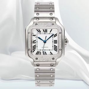 Luxe heren Watch Square Automatische beweging Designer Horloges Women 35mm 39 mm Diamond Watch Hoogwaardige Mechanische polshorloges roestvrij staal Montre de Luxe