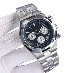 montre de luxe pour hommes top marque designer chronographe pleine bande en acier inoxydable homme montres de haute qualité résistant à l'eau montres-bracelets pour hommes cadeau d'anniversaire de Noël