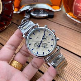 Montre de luxe pour hommes Top marque Designer montres tous les sous-cadrans chronomètre de travail Montres-bracelets à quartz en acier inoxydable pour hommes Va278a