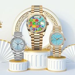 luxe herenhorloges 41 mm automatisch mechanisch uurwerk 904L roestvrijstalen armband diamanten bezel lichtgevend waterdicht dames automatisch Montre De Luxe horloge
