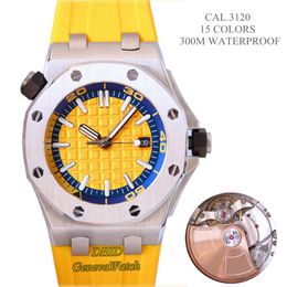 Relojes de lujo para hombre Reloj de diseñador CAL3120 Reloj de pulsera de movimiento automático mecánico 42 mm 904L Correa de caucho de acero 200M Relojes de pulsera deportivos de zafiro a prueba de agua
