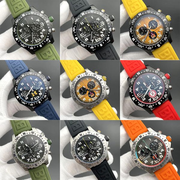 Luxury Mens Watches Japan VK Quartz Movement Professional All Dial Work Chronograph Stopwatch 46mm Case Rubber Strap Devinerner Watch Iploproproof Montre de Luxe