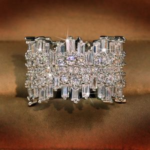 Bagues de mariage de luxe pour hommes et femmes, pierres précieuses à la mode, bague de fiançailles en diamant simulé, bijoux